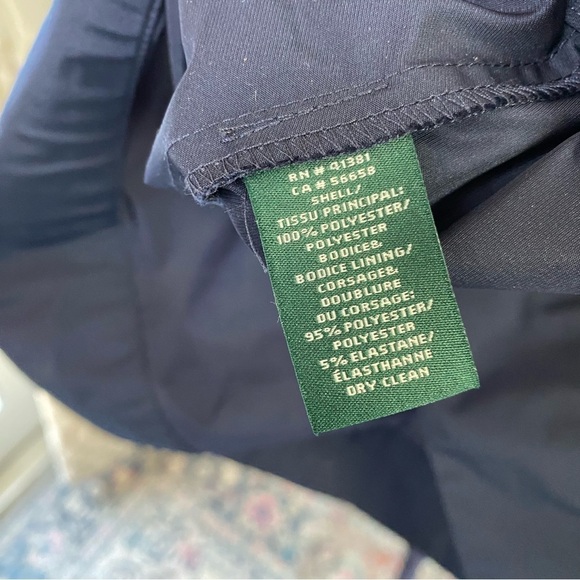 Lauren Ralph Lauren Dress Size 12 Women's Navy Evening Fit Flare Silhouette - Picture 14 of 16